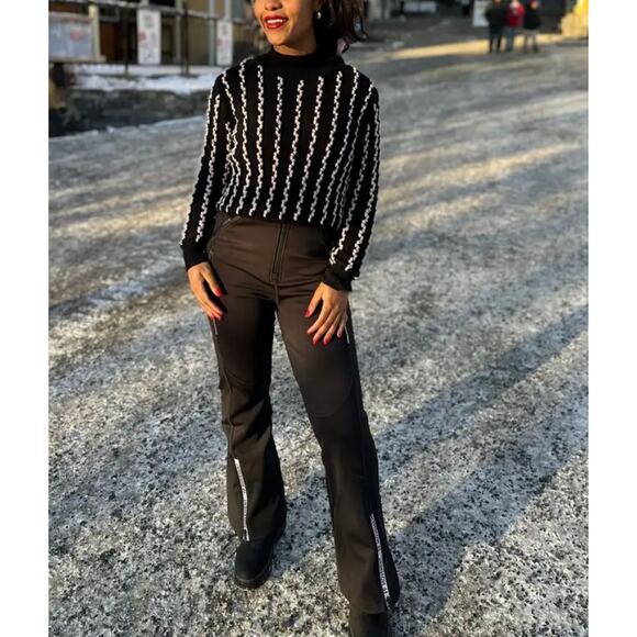 Jason Wu Black White Oversized Cable Knit Sweater MEDIUM Crew Soft Designer $380 - Picture 6 of 11